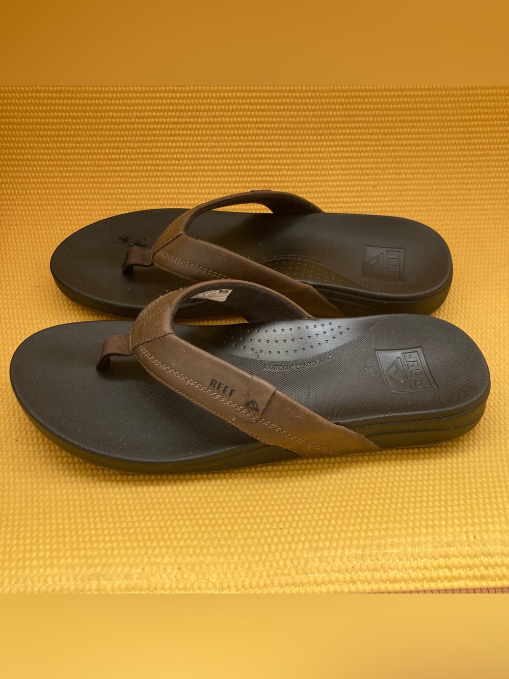 Reef Mens Cushion Spring Comfort Brown Flip Flop Sandals Size 12 Beach - Picture 3 of 9